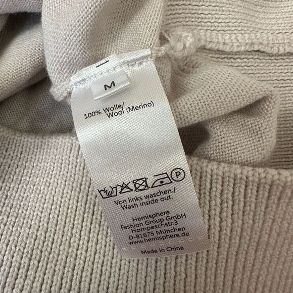 HEMISPHERE Merino Wool Mock Sweater Knit in Cream - Picture 6 of 7